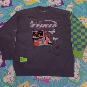 Taka Original Eternet 001 Checkerboard Knit Jumper Sweater Vintage